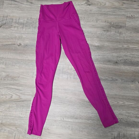 Nike Dri-Fit Ladies Soft Flex Magenta Yoga Pants Size XS - Picture 2 of 7
